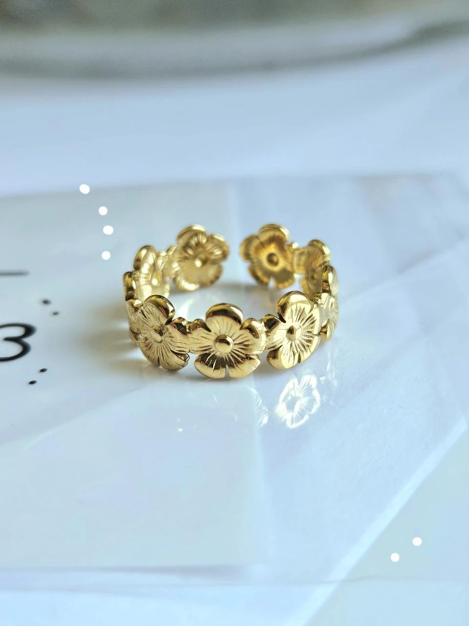 Anillo de flor en acero inoxidable – photo 2